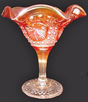 STAR MEDALLION Ruffled Goblet Whimsey or Compote - 5.75 in. tall.