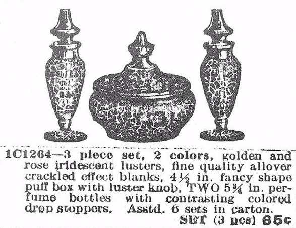Puff Box and Colognes in Mid-Winter 1927 Butler Bros. Ad-Tree of Life Pattern.