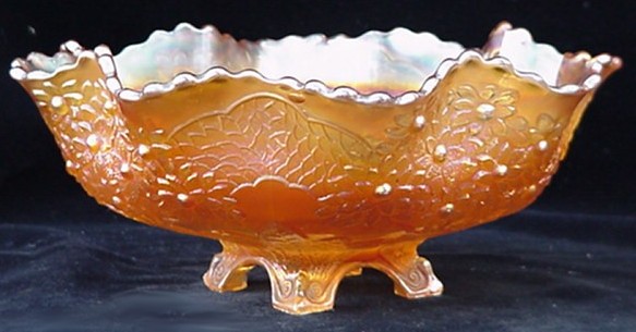 FOOTED ORANGE TREE Large Berry Bowl-9.75 in. across top opening & 4 in. deep.
