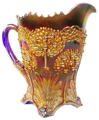 Blue FOOTED ORANGE TREE Pitcher-8.25 in tall.