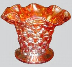 BIG BASKETWEAVE Squatty Vase - 4 in. tall x 5.50 in. wide opening