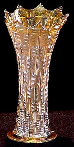 BIG BASKETWEAVE Vase-9 in.in marigold