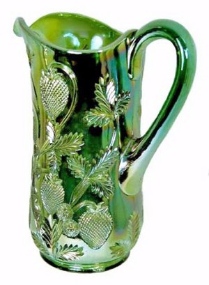 INVERTED STRAWBERRY Tankard,one-half gal. in Green.