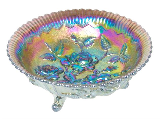 7.5 in.LUSTRE ROSE footed Bowl.Smoke