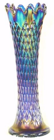 DIAMOND POINT Vase in Cobalt Blue-a very rare color in this vase!.
