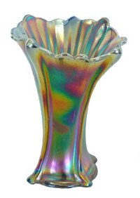FOUR PILLARS Vase in a squatty 6.75 in. height.-Amethyst.j