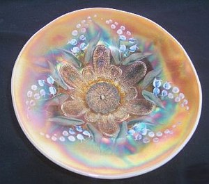 STIPPLED PETALS with Lily of the Valley - 8.75 in. flared plate-rarest shape.