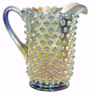 HOBNAIL Pitcher in rare Blue. $4250. at the April 2005 HOACGA Sale..
