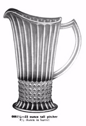 FLUTE and CANE Milk Pitcher seen in Imp. Catalog #104A.