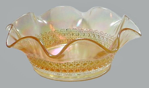 FLUTE and CANE -Clambroth Bowl - 8 in x 3 in. high. 4.75 in. base diam.Courtesy Steve Fink.