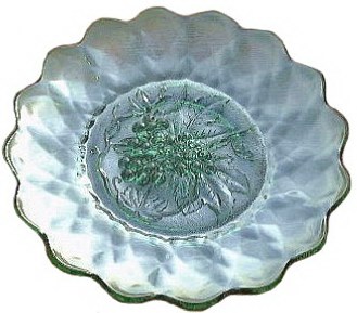 11.50 in. HEAVY GRAPE Chop Plate with the typical silvery finish known to be Helios Green.