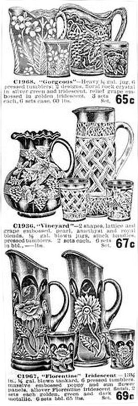Spring 1912 Butler Bros. Wholesale Catalog ad displays Imperial, Dugan and Northwood products within same ad 