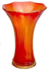 SMOOTH PANELS Red Stretch Vase - 8.75 in. tall.