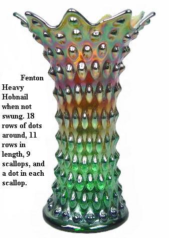 Fenton HEAVY HOBNAIL 10 tall x 4.25 in. base-6.5 in. flare-11 rows of hobs.