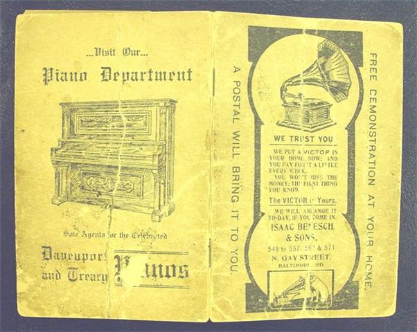 ISAAC BENESCH Pianos Ad.  $2