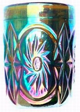 One of four known STARBURST Tumblers in Green