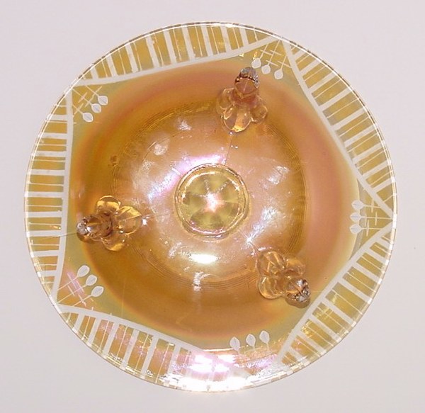 ETCHED DECO or (TRUDY) pattern by Standard Glass Co.. C. 1920 - 3 pc. mold. Plate is 7.75 in. wide..