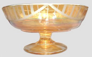 (TRUDY)-ETCHED DECO Compote.