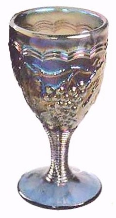 Blue Imperial WINE GOBLETsold for $650 at  Sept. 2004 Reichel Auction. Some questioned whether the piece is actually OLD.(Note) Base lacks rings
