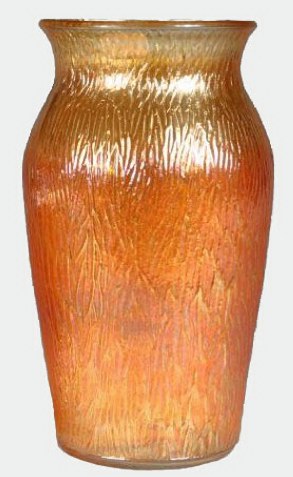 TREE BARK 7 vase made by Jeannette Glass-marked on the bottom with a J.