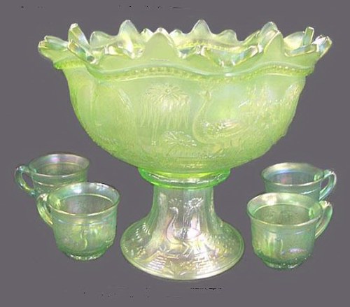 Lime Green Bowl, IG Base. PEACOCK @ FTN. - $6500. 1-08 Wroda Sale.