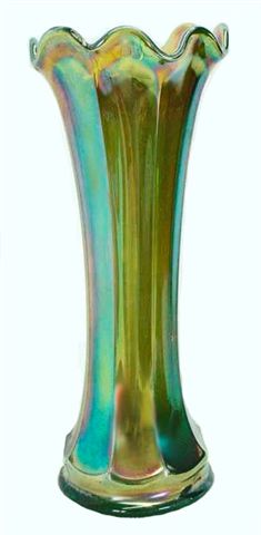 N. FLUTE Vase in Green - 12 in. tall.