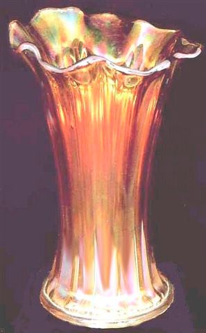 First time offering in Reichel sale-Sept. '05. Crown Crystal LILY Vase #295 in their catalog. 9.5 in. tall, 4.75 in. base, 6.75 in. opening.