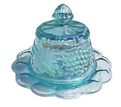 REPRODUCTION Ice Blue Grape & Cable Butter.-Refer to Table Sets-Part 1