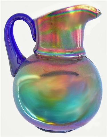 CANNONBALL Pitcher ideally suited to the do-it-yourself painter!-- Known as Fenton _1576 mold - Cherries and Blossoms is the usual decoration.
