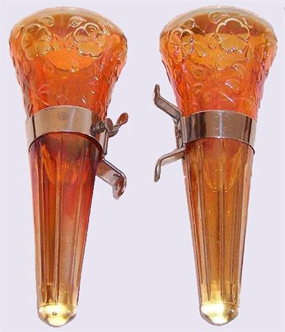 (Diamond)-BLOSSOMS and BAND Design Car Vases - 7 in. tall with a 2.75 in. top diam.