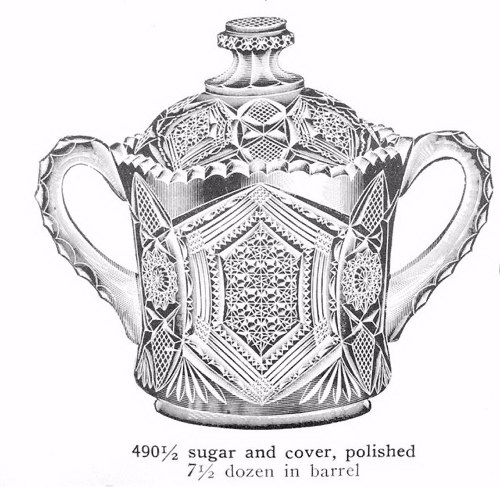 HEXAGON & CANE Covered Sugar. Shown page 69A-Imperial Catalog 104A