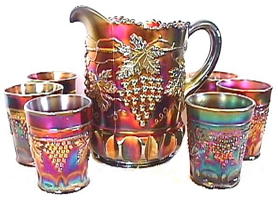 Grape & Cable Standard Size Water set-Tumblers are 4 in. tall X 3.5 in.opening