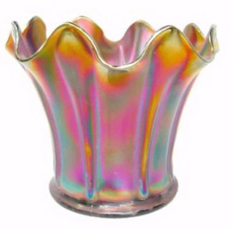 THIN RIB Squat Mid-size Vase-6 in. high.-Ameth.- $1600.-Sept.'07 Richards Auction