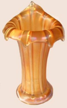 Standard Size THIN RIB Jester Cap vase- 7 and three-fourths in. tall x 3 and one-half in. base. 