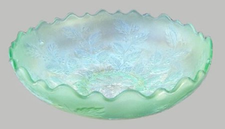 HOLLY Bowl - 9 in. in Ice Green.One sold in earlier years for $2100..