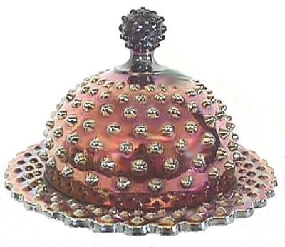 Very rare Amethyst HOBNAIL Butter Dish