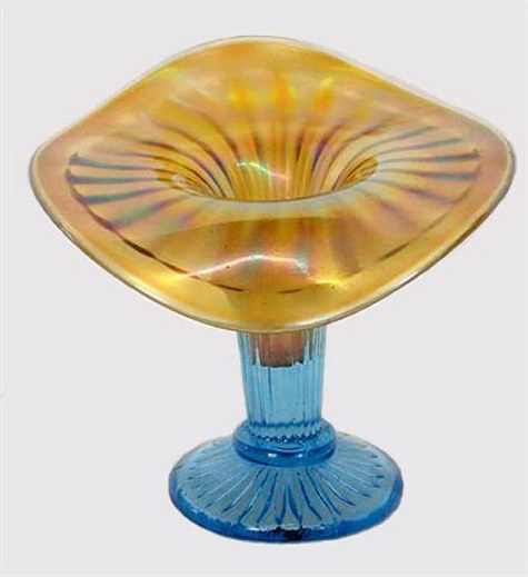 Fenton JESTER CAP vase in Celeste Blue. $400. Courtesy Seeck Auctions.