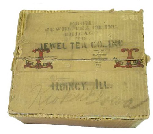 Orig. Jewel T box for Concave Diamonds Water Set. Courtesy Seeck Auctions.