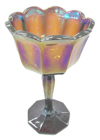 FLUTE or WIDE PANEL Compote-9 in. tall-Amethyst-Basic Rosalind mould..