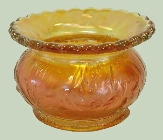 WATERLILY & CATTAILS Spittoon. Mgld. Courtesy Seeck Auctions..