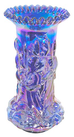 HEAVY IRIS Vase in Blue-12.5 in. tall, made for Singleton Bailey.