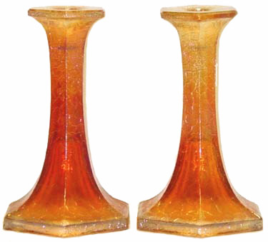 CRACKLE Candlesticks -7 in. tall..