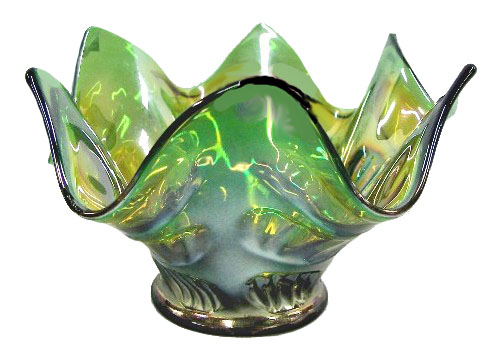 DIAMOND & RIB Whimsey Vase, green, 4.5 in. high. Courtesy Jim Wroda.