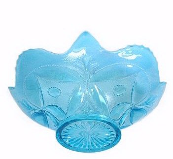 Blue Opal - Different base mould lacks dome foot.-3.25 in. tall..