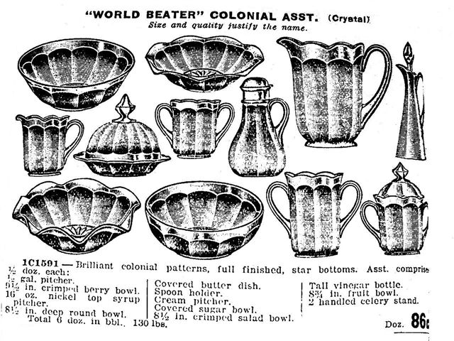 1910 Butler Bros. Ad showing the  _591-COLONIAL Celery in Crystal.