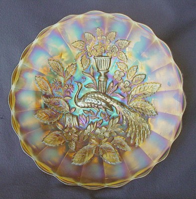 _14. PEACOCK and URN Chop Plate-mgld.