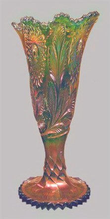 HOBSTAR & FEATHER Whimsey Vase.Green.