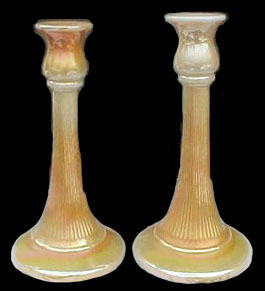 Marigold over Milk Glass - 9 in. tall. Seen in a Central Glass Co. Book.