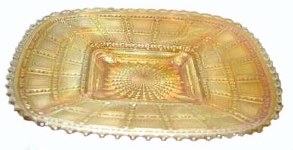 FROSTED BLOCK Square Plate-7 in. in marigold.