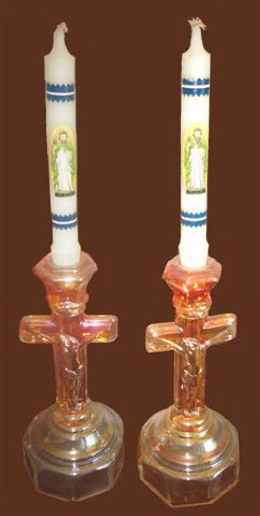 CRUCIFIX with St. Jude Candles. Courtesy Greg Dilian